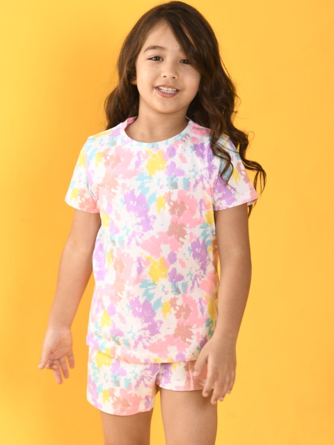 

Anthrilo Girls Pink & Yellow Printed Night suit