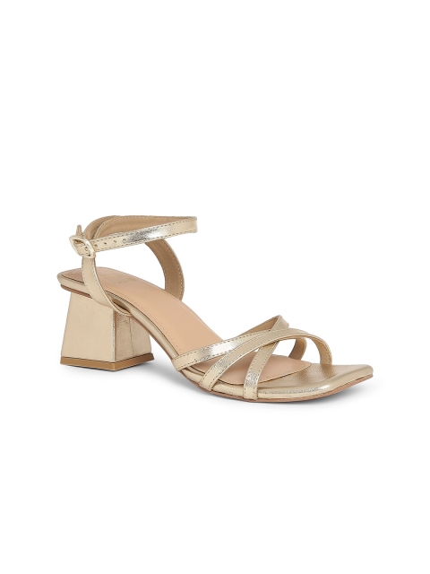 

Tao Paris Gold-Toned PU Block Sandals