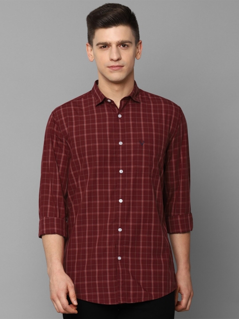 

Allen Solly Men Maroon Slim Fit Checked Casual Shirt