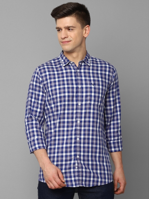 

Allen Solly Men Blue Regular Fit Tartan Checked Cotton Casual Shirt