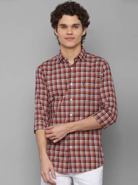 

Allen Solly Men Maroon Slim Fit Tartan Checks Checked Casual Shirt