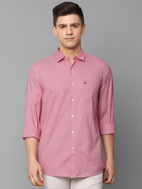 

Allen Solly Men Pink Slim Fit Grid Checked Casual Shirt