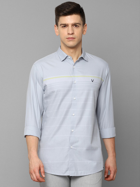 

Allen Solly Men Blue Slim Fit Horizontal Stripes Striped Casual Shirt