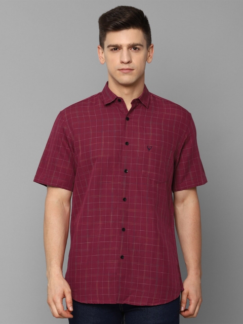 

Allen Solly Men Maroon Slim Fit Grid Tattersall Checked Casual Shirt