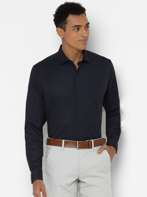 

Allen Solly Men Navy Blue Slim Fit Printed Casual Shirt