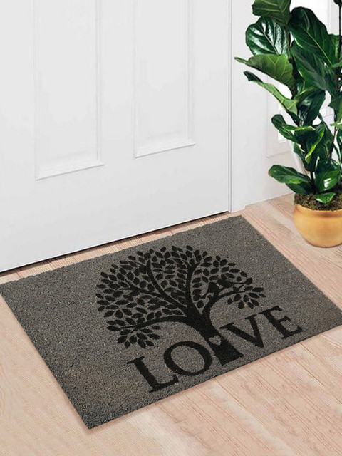 

Saral Home Grey Rectangular Anti-Skid Coir Printed Doormat