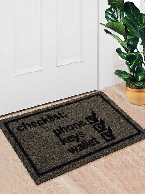 

Saral Home Grey Rectangular Anti-Skid Coir Printed Doormat