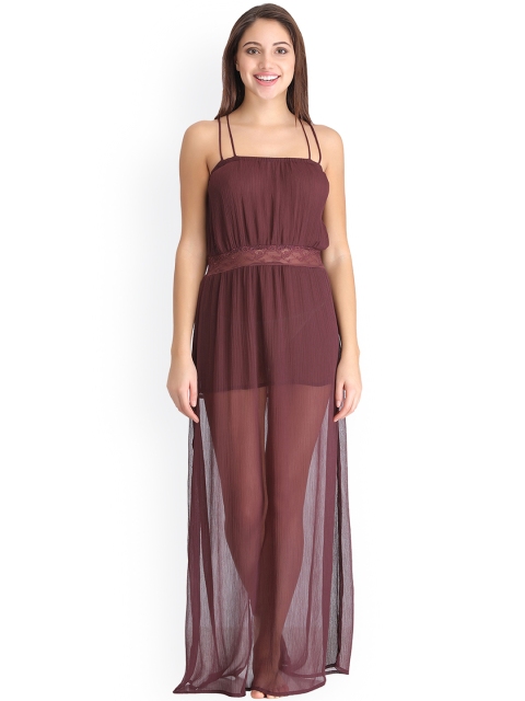 

Clovia Purple Sheer Maxi Nightdress NS0813P15