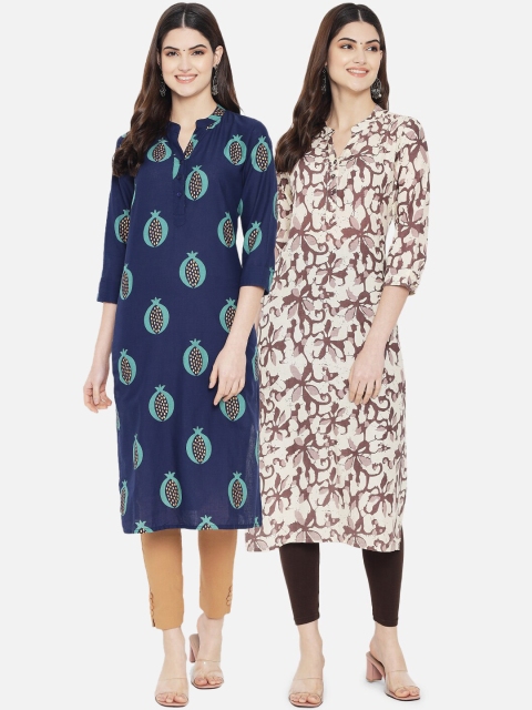

7Threads Women Multicoloured Ethnic Motifs Printed Floral Kurta, Multi