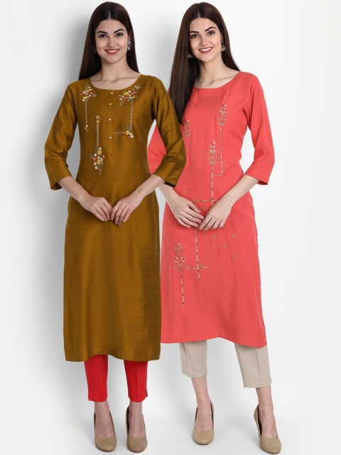 

7Threads Women Multicoloured Thread Work Kurta, Multi