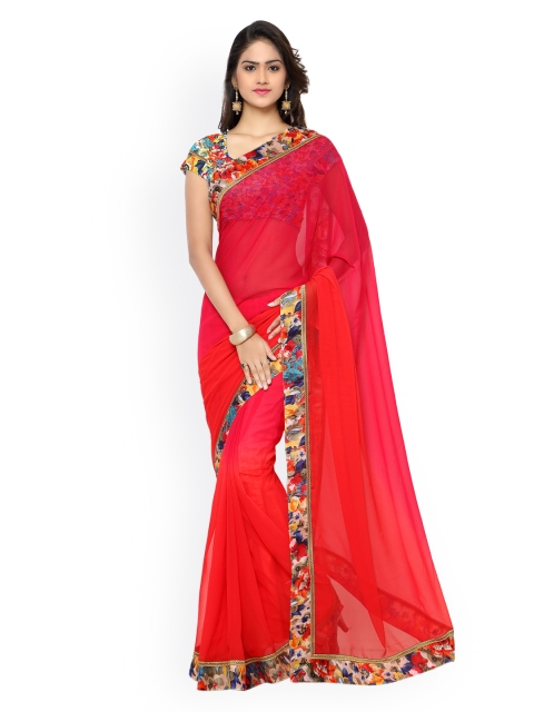 

Florence Red Faux Georgette Saree