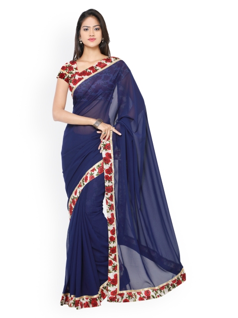 

Florence Blue Faux Georgette Saree