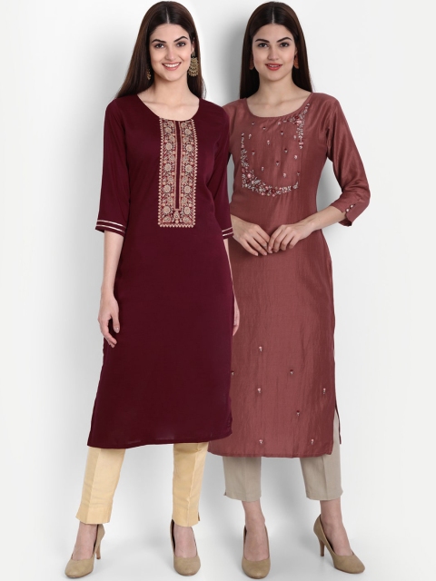 

7Threads Women Multicoloured Embroidered Thread Work Kurta, Multi