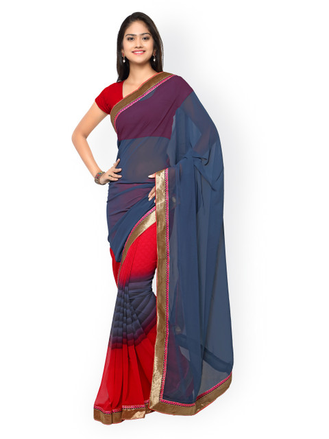 

Florence Grey & Red Chiffon Saree