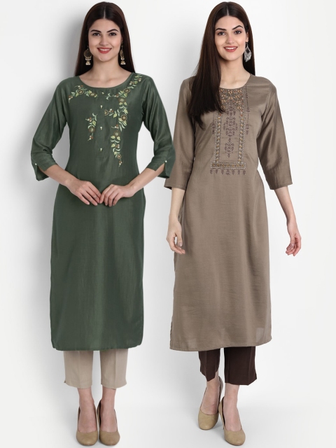 

7Threads Women Pack Of 2 Multicoloured Kurta, Multi
