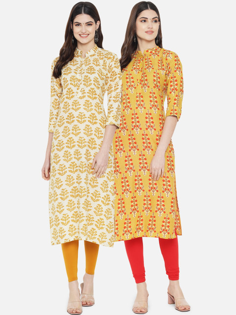 

7Threads Women Multicoloured Ethnic Motifs Printed Floral Kurta, Multi