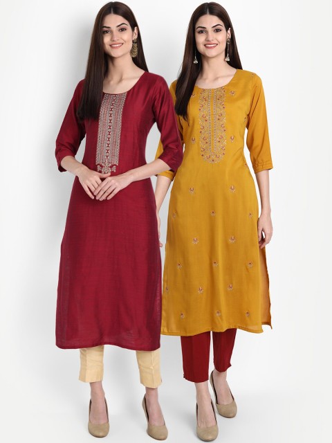 

7Threads Women Multicoloured Patchwork Kurta, Multi