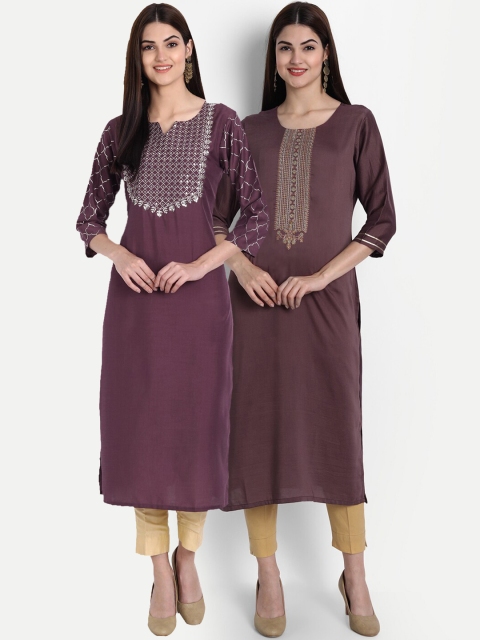

7Threads Women Multicoloured Embroidered Mirror Work Kurta, Multi