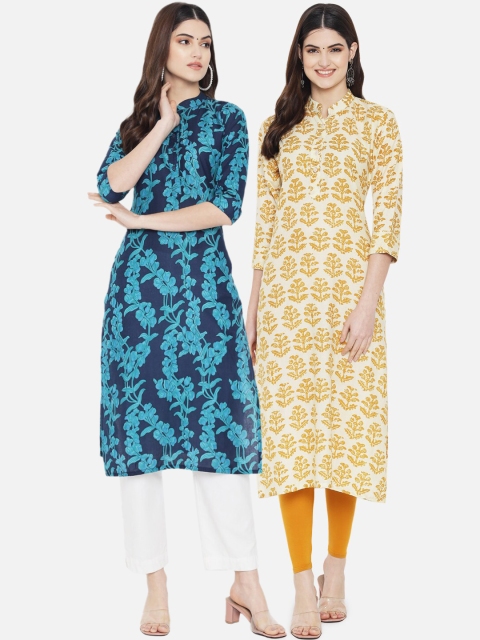 

7Threads Women Multicoloured Ethnic Motifs Printed Floral Kurta, Multi