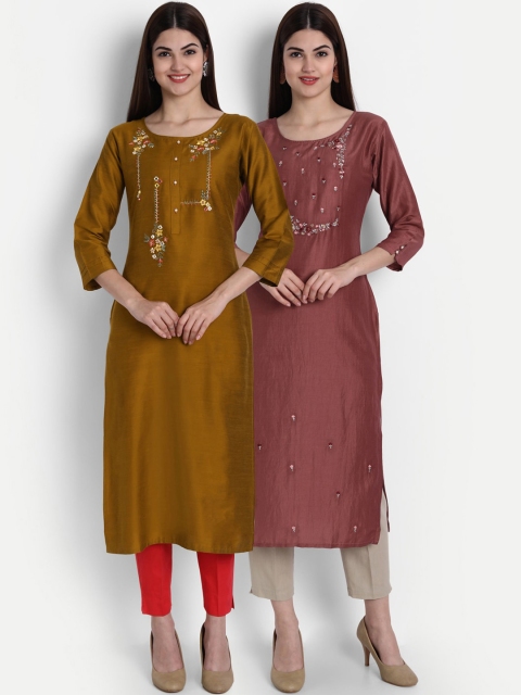 

7Threads Women Multicoloured Embroidered Thread Work Kurta, Multi