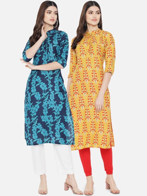 

7Threads Women Multicoloured Dyed Floral Anarkali Kurta, Multi