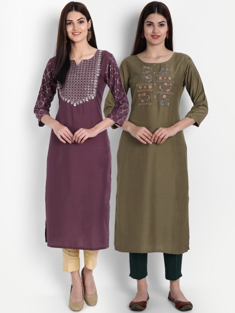 

7Threads Women Multicoloured Thread Work Kurta, Multi
