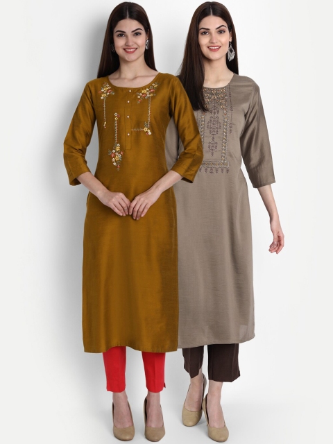 

7Threads Women Multicoloured Thread Work Kurta, Multi