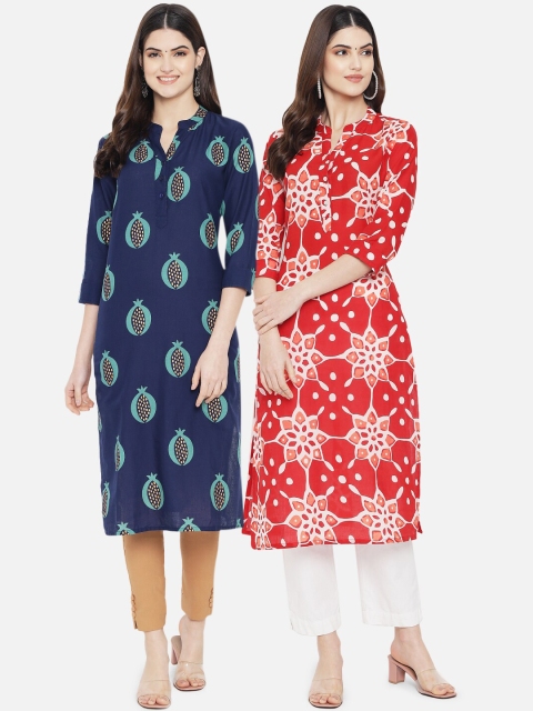 

7Threads Women Multicoloured Floral Printed Kurta, Multi