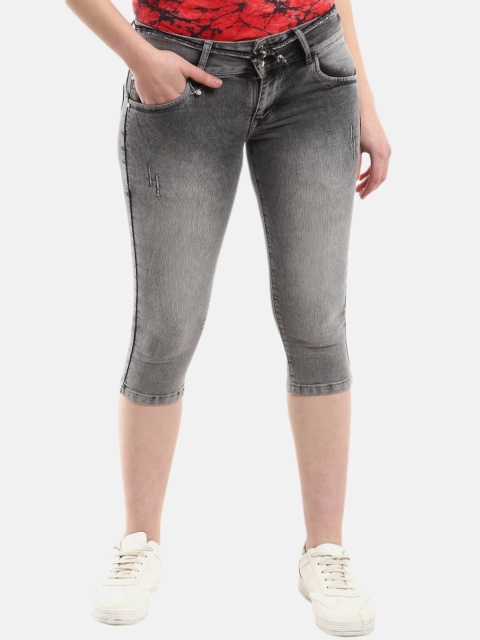 

V-Mart Women Grey Washed Denim Shorts
