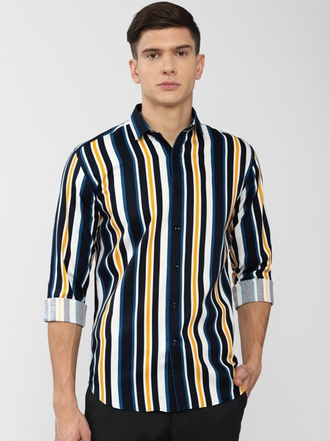 

V Dot Men Multicoloured Slim Fit Multi Stripes Casual Shirt