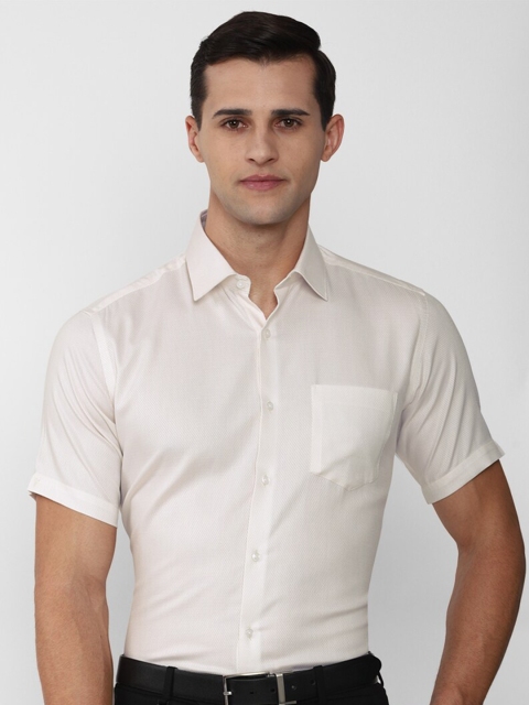 

Van Heusen Men Beige Cotton Formal Shirt