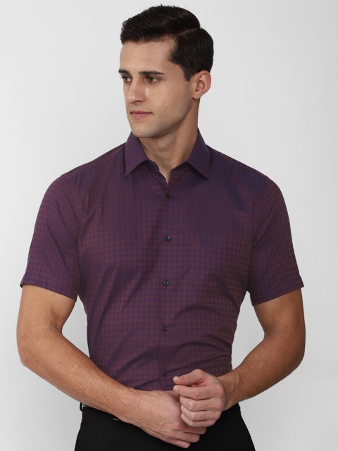 

Van Heusen Men Purple Checked 100% Cotton Formal Shirt