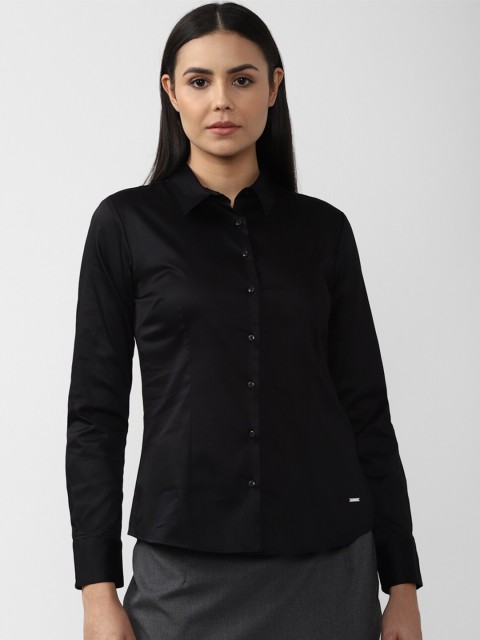 

Van Heusen Woman Women Black Casual Shirt