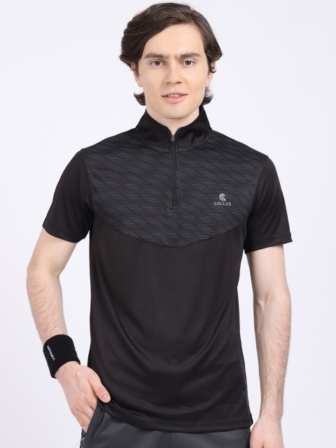 

Gallus Men Black High Neck Dri-FIT Sports T-shirt