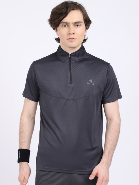 

Gallus Men Charcoal High Neck Dri-FIT T-shirt