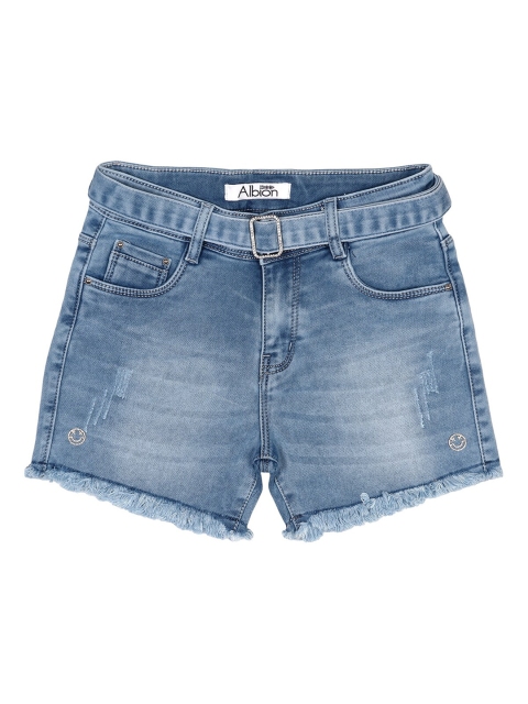 

Albion Girls Blue Washed Slim Fit Denim Shorts