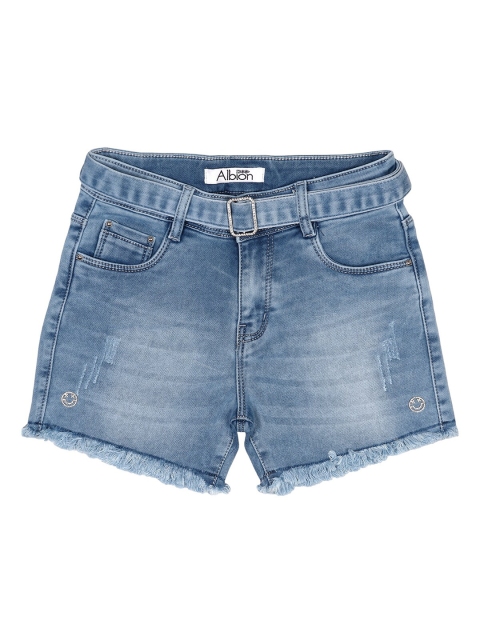

Albion Girls Blue Washed Slim Fit Denim Shorts