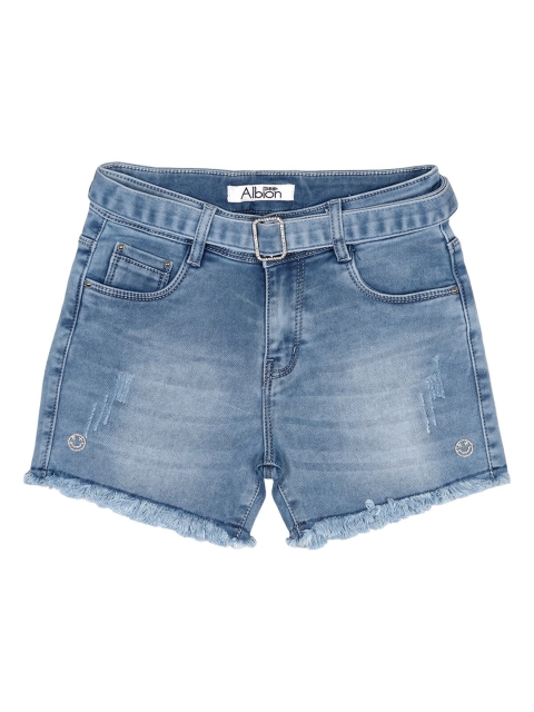 

Albion Girls Blue Washed Slim Fit Denim Shorts