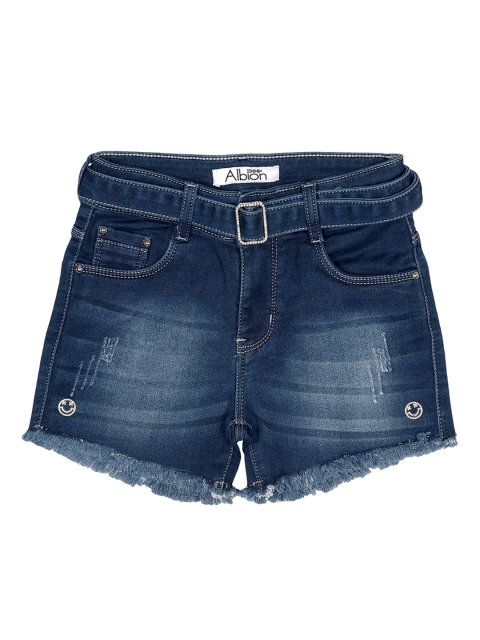 

Albion Girls Blue Washed Slim Fit Denim Shorts