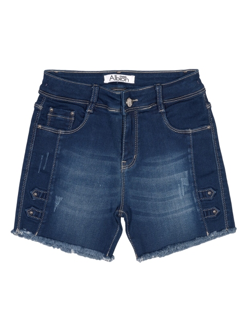 

Albion Girls Blue Washed Slim Fit Denim Shorts