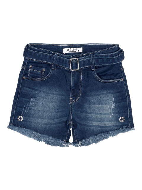 

Albion Girls Blue Washed Slim Fit Denim Shorts
