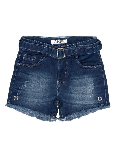 

Albion Girls Blue Washed Slim Fit Denim Shorts