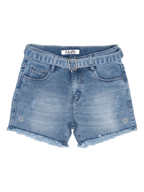 

Albion Girls Blue Washed Slim Fit Denim Shorts