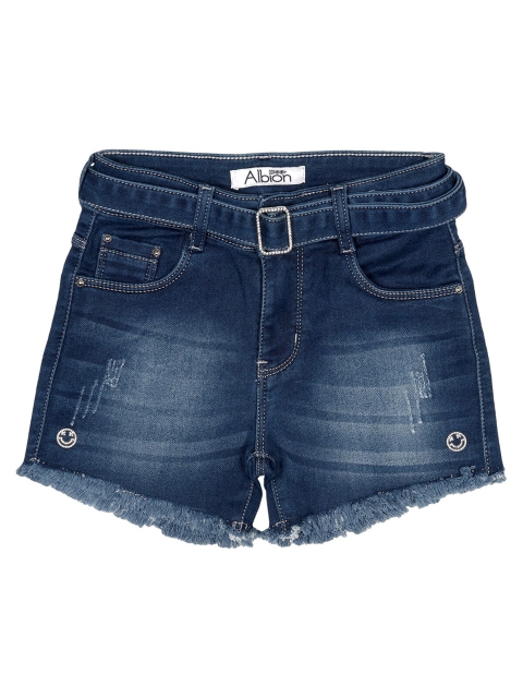 

Albion Girls Blue Washed Slim Fit Denim Shorts