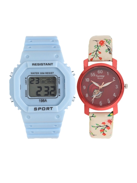 

Fantasy World Unisex Kids Grey Dial & Blue Straps Analogue and Digital Watch FW-198A-BL-012-CH-RD4