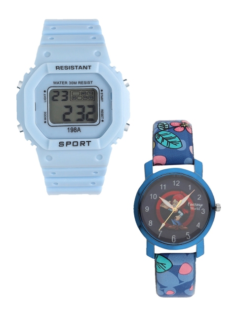

Fantasy World Unisex Kids Grey Dial & Blue Straps Analogue and Digital Watch FW-198A-BL-013-CH-BL2