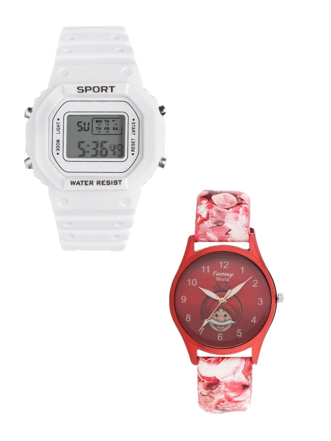 

Fantasy World Unisex Kids Grey Dial & White Straps Analogue Watch FW-198A-WH-012-CH-RD2