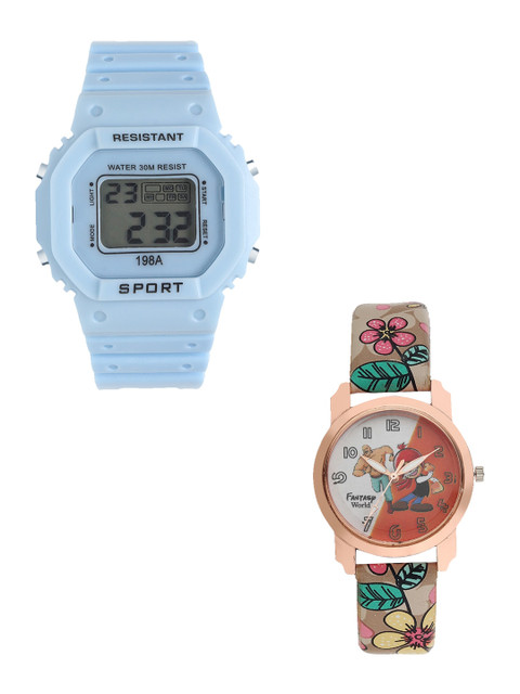 

Fantasy World Unisex Kids Grey Printed Dial & Blue Straps Digital Watch FW-198A-BL-016-CH-RG1