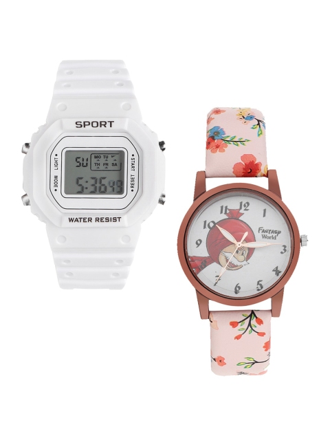 

Fantasy World Unisex Kids Grey Dial & White Straps Digital Watch FW-198A-WH-018-CH-CP1