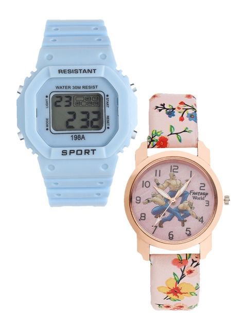 

Fantasy World Unisex Kids Grey Printed Dial & Blue Textured Straps Digital Watch FW-198A-BL-016-CH-RG3